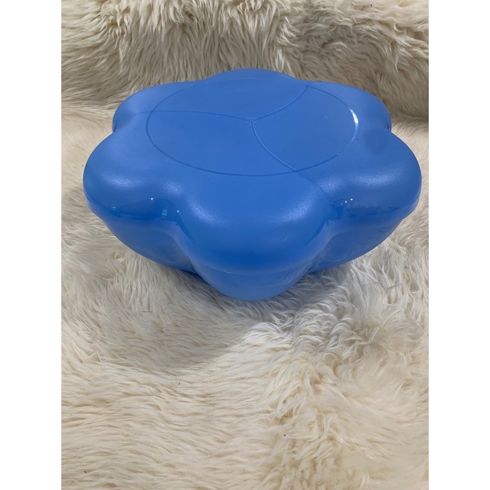 Tupperware Chip N Dip Set Blue Flower Serving Bowl Tray with Lids BPA Free